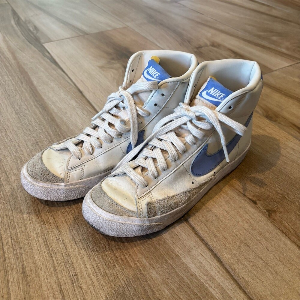 Nike Blazer Mid '77 Vintage Sneakers Womens US 7 White/Blue High Top